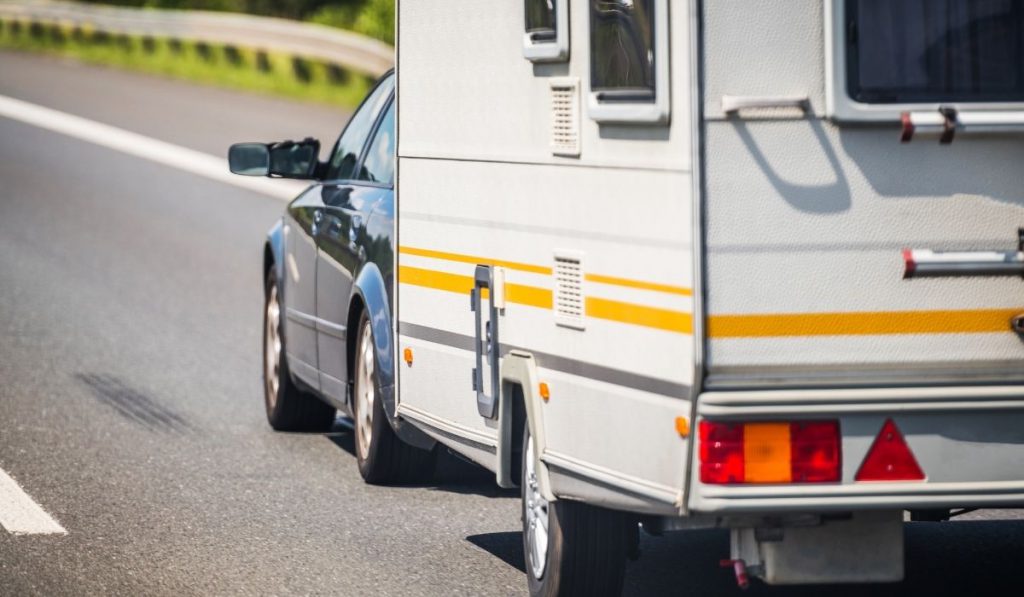 travel trailer on the road