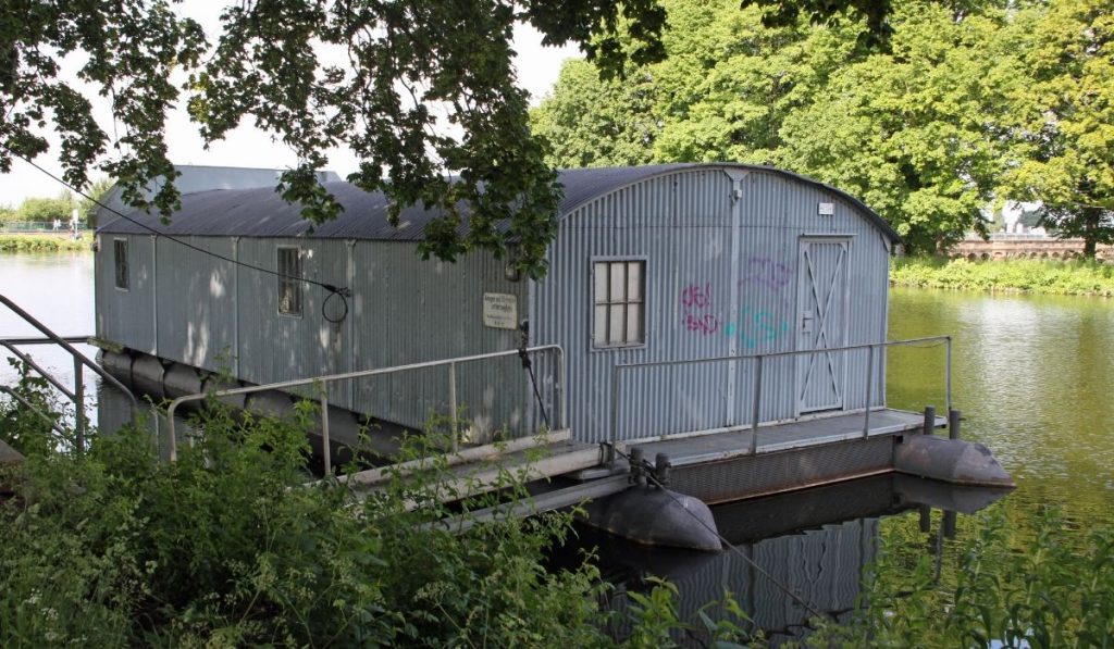 ship garage in the lake