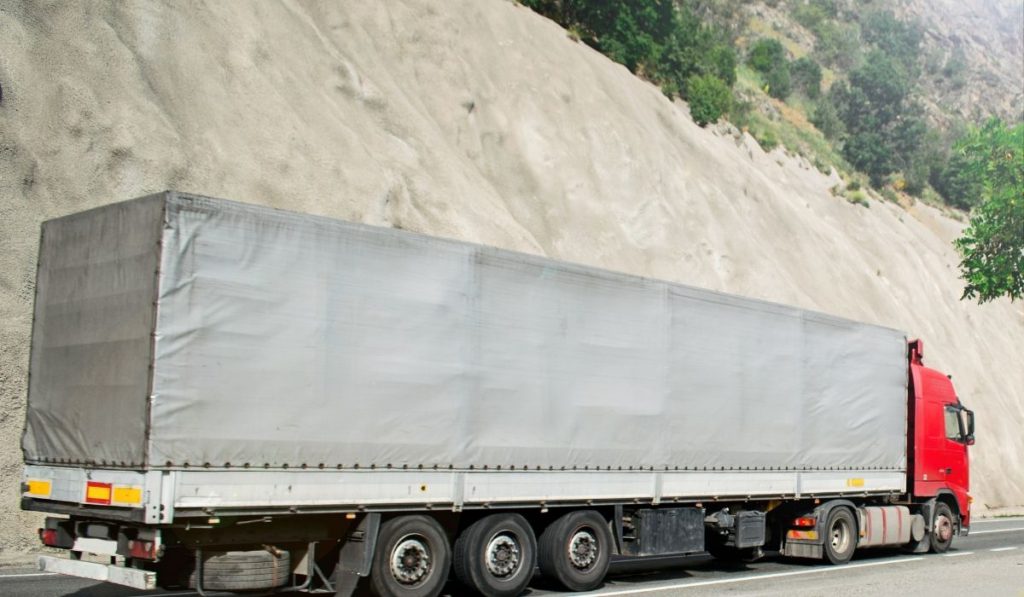 truck with covered containers